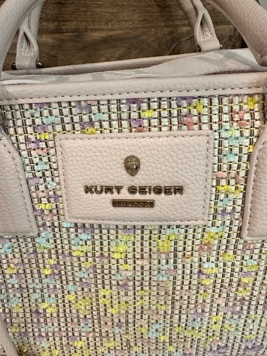 Kurt Geiger Pink Pastel Raffia Large Shopper Bag Tote - Picture 4 of 12